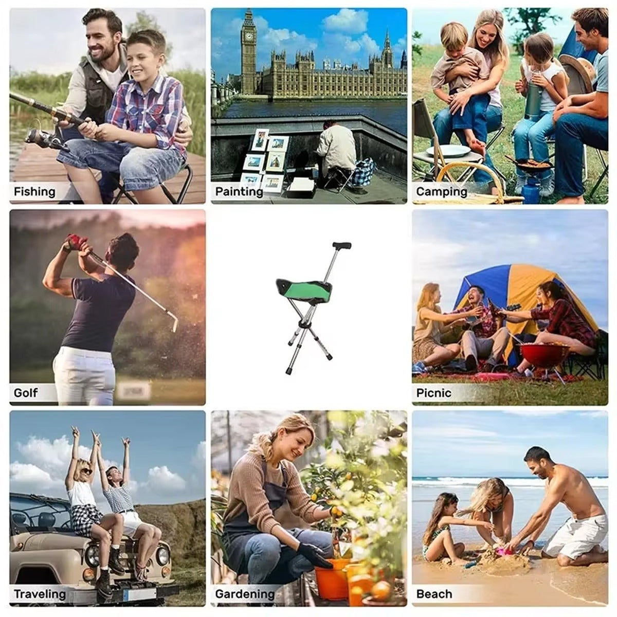 UMIO Walking Stick With Seat