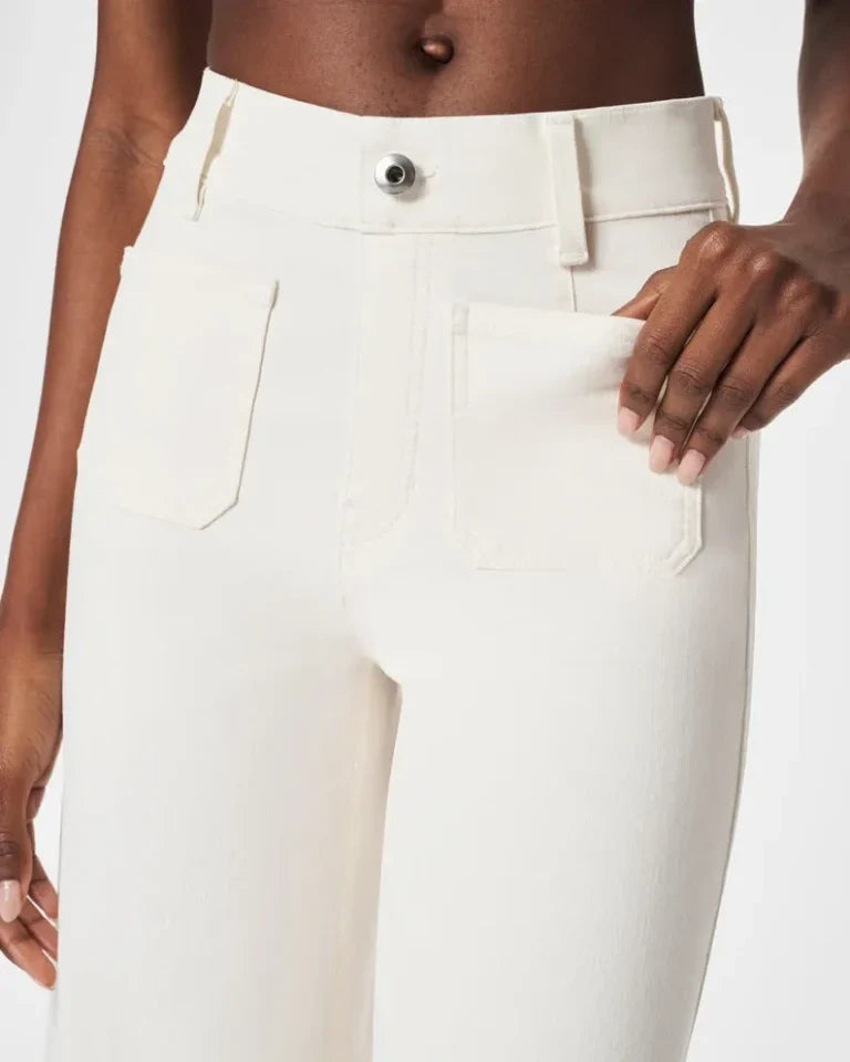 Tummy Control Cropped Wide-Leg Jeans